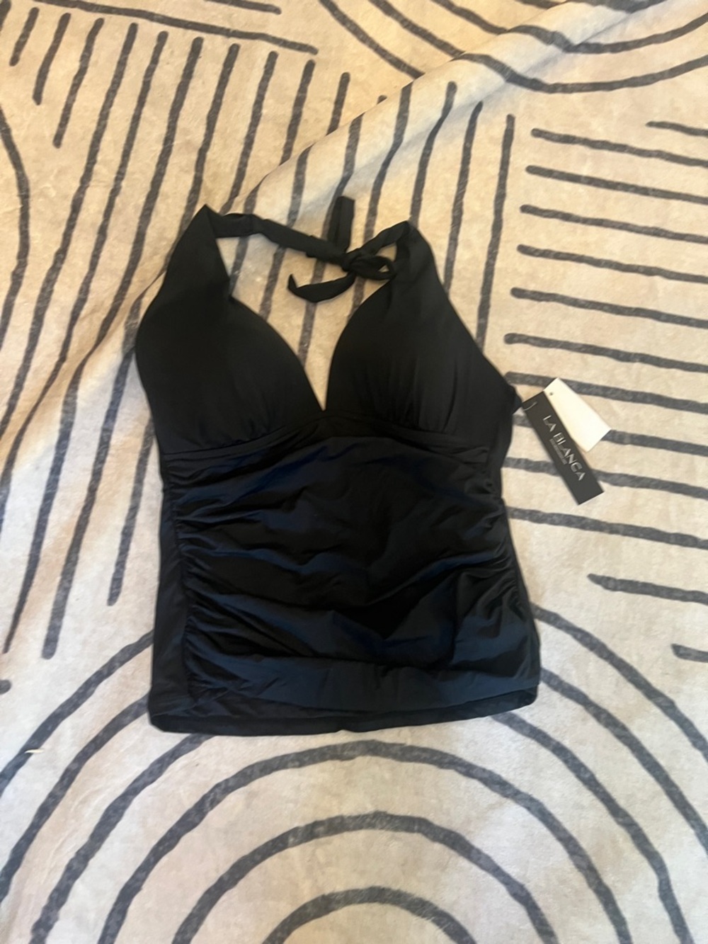 La Blanca Black Halter Tankini